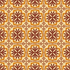 Vintage Floral Pattern with Warm Earthy Tones