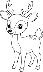 Fototapeta premium Cute Baby Deer Coloring Page