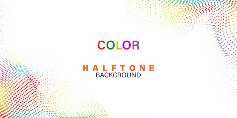 Light color gradient halftone dots grunge wide background