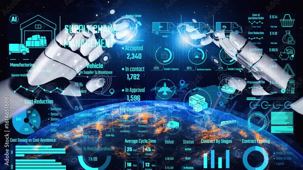 Poster ai controls supply chain systems with virtual assistant monitoring, route optimization, and artifici