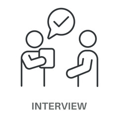 Interview Concept Simple Design Icons, Simple Style Design Inspiration For Any Interface And Purpose Suitable For Symbols And More