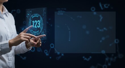 Digital Interface with 123 Data Points - Futuristic Technology