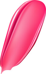 Pink lipstick smear, realistic cosmetic swatch smudge or paint stroke, vector texture. Pink lipstick or cream swatch of lip color or liquid blusher and face makeup cosmetic or pink paint smear daub