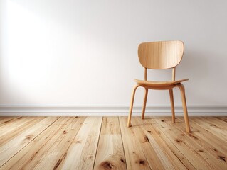 Empty room with wooden chair
