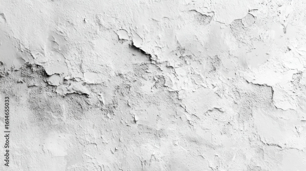 Poster surface features a rough white texture with visible cracks and imperfections, creating an artistic b