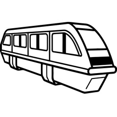 Close-Up Monorail SVG on Transparent White Background