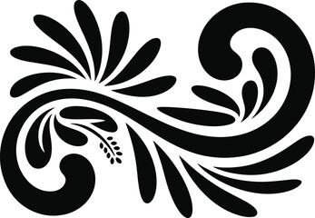 
Elegant black swirls and flourish curved scroll ornate decorative design element, Abstract Tribal Style Motifs ornament isolated on transparent background