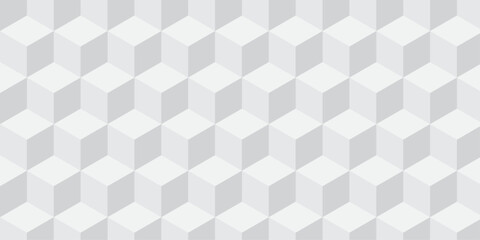 White geometric cube creative concept triangle overlap square technology background. digital cubes fabric and wallpaper grid block texture background.	
