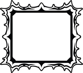Ornate decorative square frame border silhouette