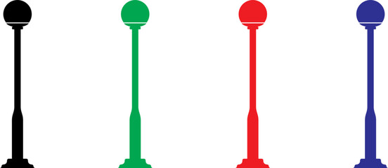 Street light, Street light icon set, Colorful logo isolated on white background. Vector illustration.