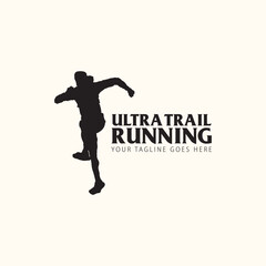 Ultra Trail running logo vector illustration on white background