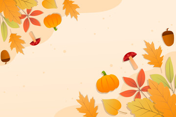 autumn background illustration with copy space area in gradient