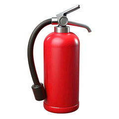 3d red fire extinguisher isolated on transparent background