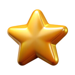 Fototapeta premium 3D Golden Star Plastic Icon – Rating & Favorite Symbol for UI/UX