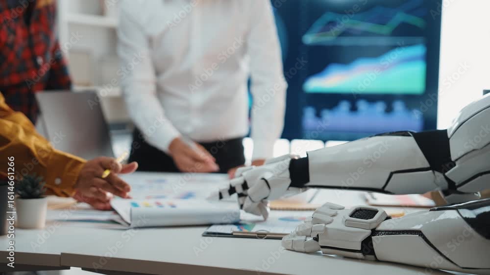 Poster ai-driven analytics helping corporate teams track business performance, refine forecasting, and opti