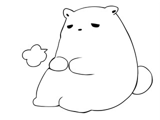 しろくま 座ってため息