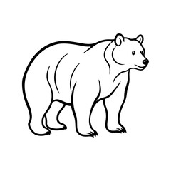 Fototapeta premium Bear Silhouette Vector Minimalist Black & Outline Wildlife Icons for Coloring, Tattoos & Nature Logos