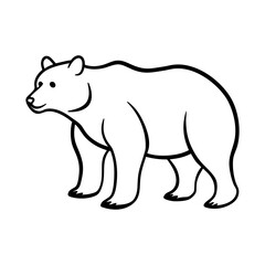Obraz premium Bear Silhouette Vector Minimalist Black & Outline Wildlife Icons for Coloring, Tattoos & Nature Logos