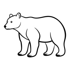 Fototapeta premium Bear Silhouette Vector Minimalist Black & Outline Wildlife Icons for Coloring, Tattoos & Nature Logos