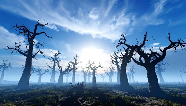 A barren, sunlit landscape - Powered by Adobe