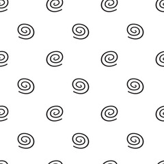 Seamless pattern with spiral icon. Vector illustration on white background.