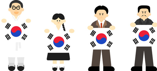 Fototapeta premium 광복절 태극기 인물