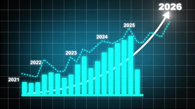 Business growth concept in allusive graph chart showing marketing sales profit increasing to future target . Excellent financial status of corporate business rise up by yearly, Hologram, graph line. - Powered by Adobe
