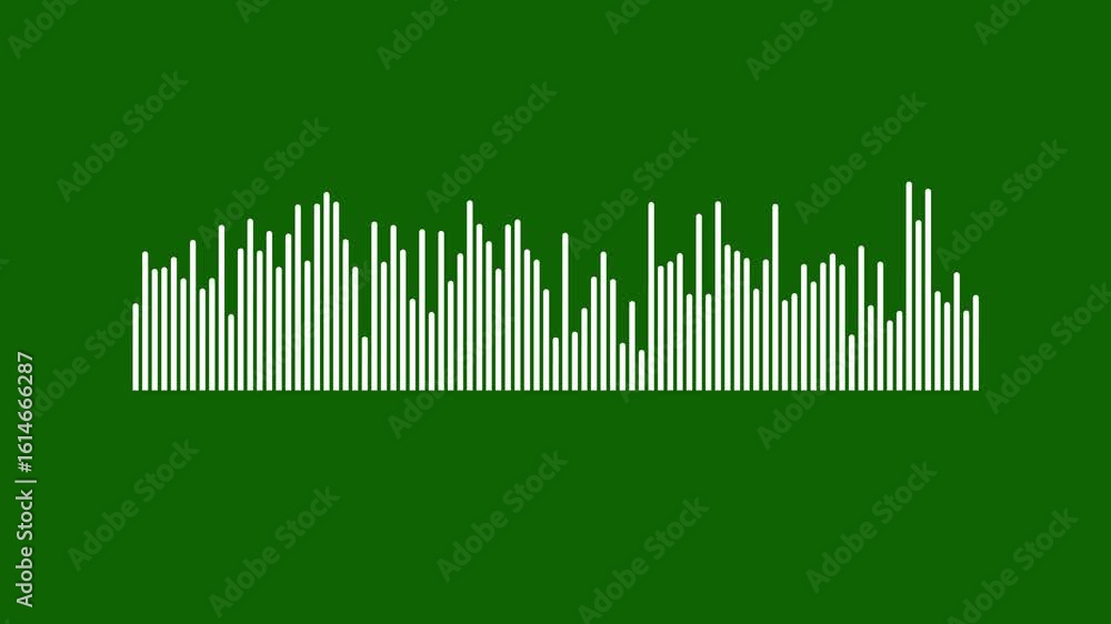 Poster stereo waveform rhythmic pulsating to the beat and melody, white audio recording studio digital grap