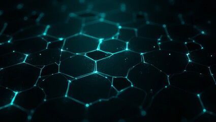 Naklejka premium Glowing Cyan Network Connections abstract technology