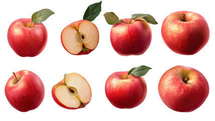 Title: Fresh Honey Crisped Apples Isolated on Clean White Background for Food and Fruit Design Concepts