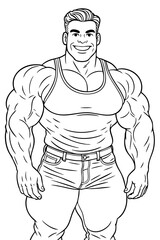 Muscular Bodybuilder Smiling
