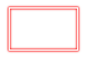 Bold rectangular red frame glowing with white inner border, outline design element for banners, titles, or graphic accents