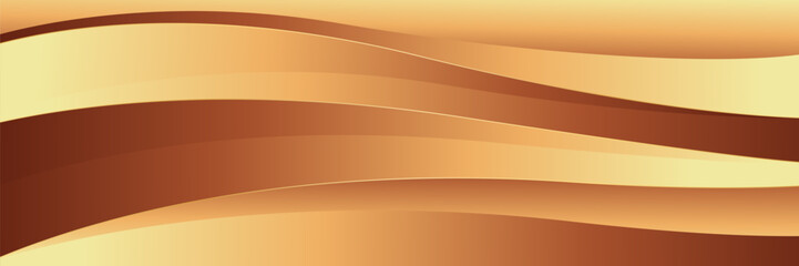 Abstract golden bronze wave background with smooth fluid curves. Luxury banner design for websites, headers, sale templates, business ads, awards, events, and more