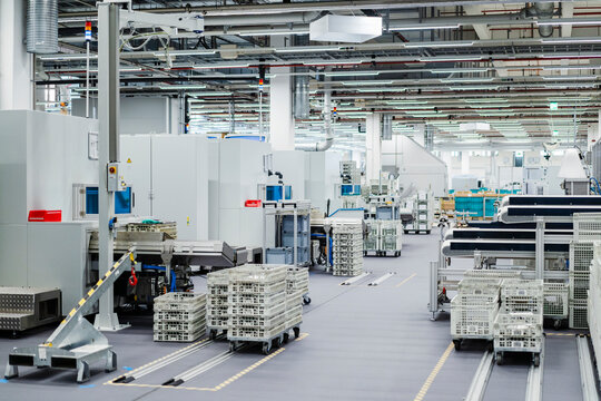 Modern machinery on shop floor in a factory