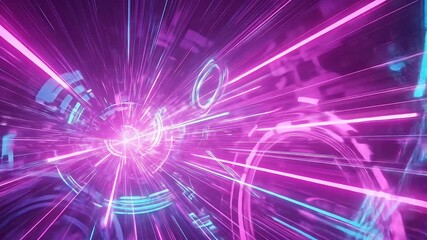 Vast futuristic neon tunnel - Powered by Adobe