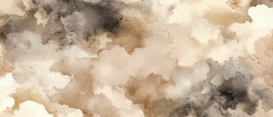 Abstract watercolor wash in beige and grey tones