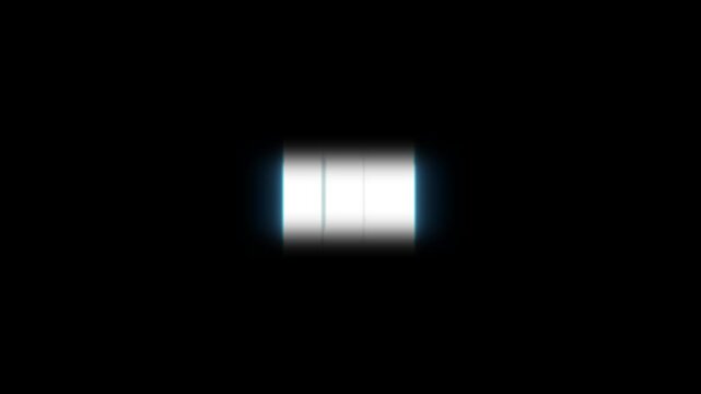 Vertical scrolling percentage counter from 0 to 100 percent. Animated glowing digits with smooth numeric transition in a futuristic HUD-style interface.