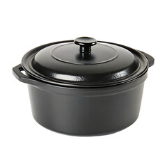 A tall black cooking or storage container isolated on a transparent background png