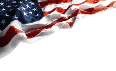 Close-up of American flag waving