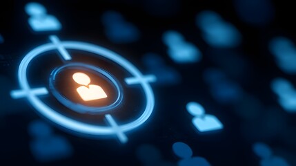 Target audience concept, digital marketing, customer focus, user identification, recruitment, HR, business strategy, technology background