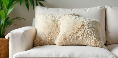 Soft, plush domestic cushion in a calming neutral tone, perfect for adding comfort and style to any living space Ideal for sofas, beds, or chairs , peaceful, cozy