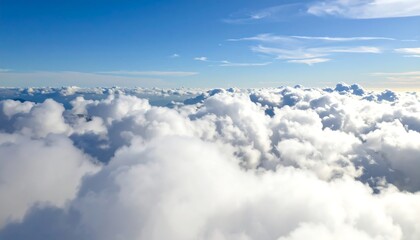 High-altitude view of fluffy clouds
