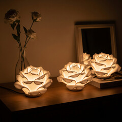 Pink and yellow dried roses adorn Chinese New Year decorations, symbolizing love and romance