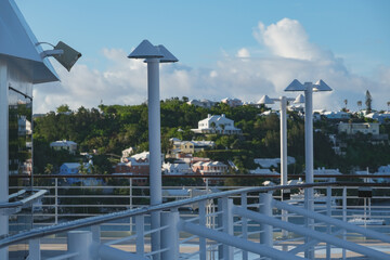Tropical paradise Caribbean white sandy beach laguna luxury resort millionaire refuge hideaway getaway Bermuda island for deluxe dream holiday vacation picturesque landscape seascape scenery