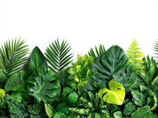 lush tropical plants arrangement vibrant green