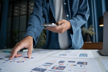 Man Designing UX UI and Programming in Tech Environment