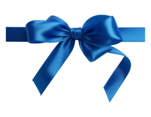 Elegant Blue Satin Ribbon Bow with Tails