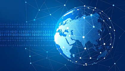 Global digital network, abstract globe