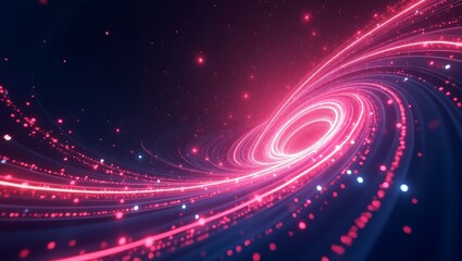 Obraz premium Swirling Neon Energy Trails abstract background