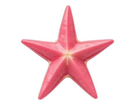 Pink starfish on transparent background